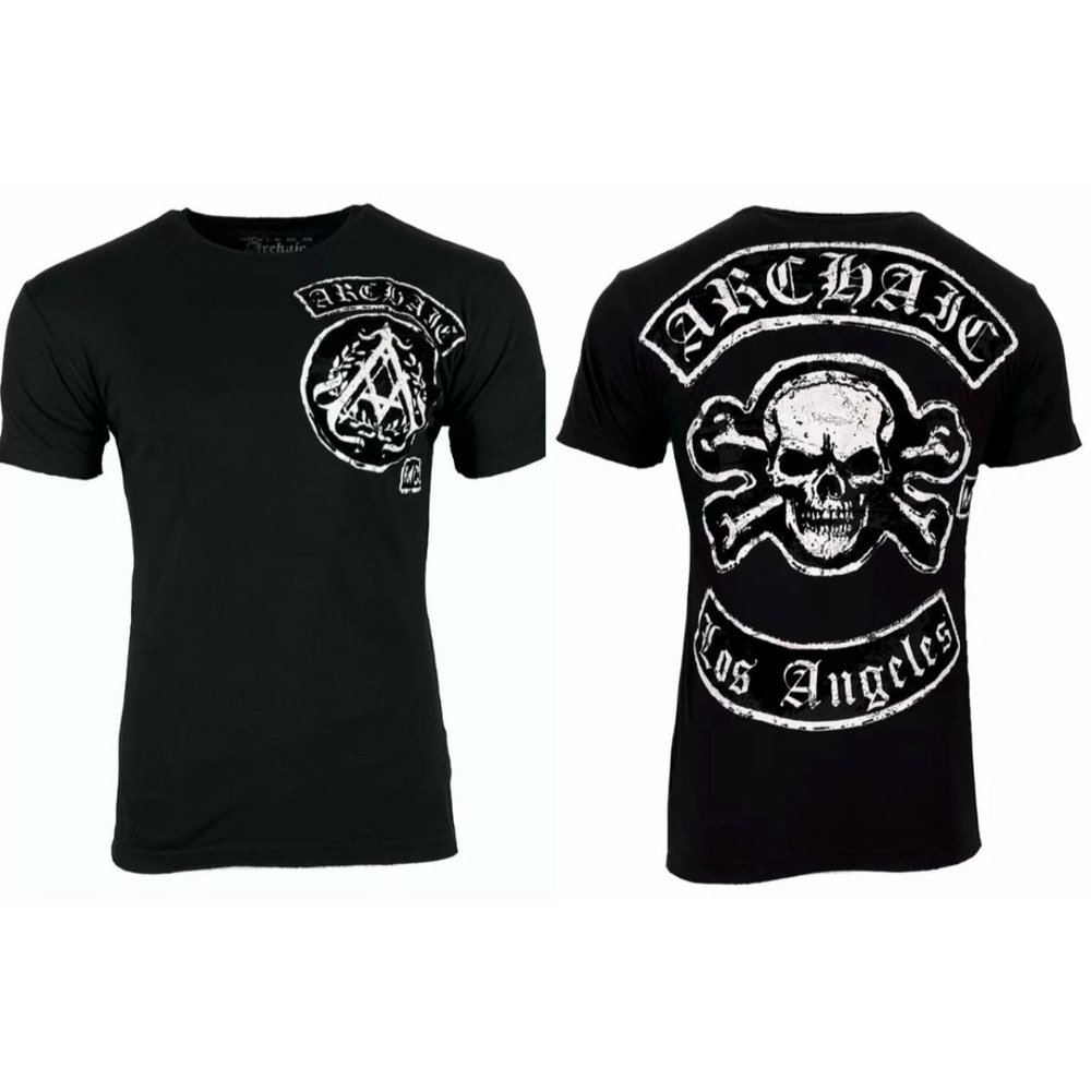 Archaic Affliction Men's T-Shirt Short Sleeve KING Cross Biker